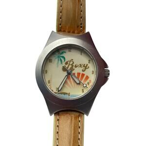 VTG Roxy Womens Beach Themed Watch 27mm - New Battery - New Leather Band WR 5ATM